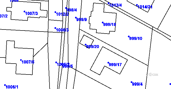 Parcela st. 999/20 v KÚ Suchdol nad Lužnicí, Katastrální mapa