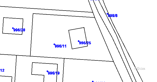 Parcela st. 996/25 v KÚ Suchdol nad Lužnicí, Katastrální mapa