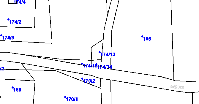 Parcela st. 174/13 v KÚ Suchdol nad Lužnicí, Katastrální mapa