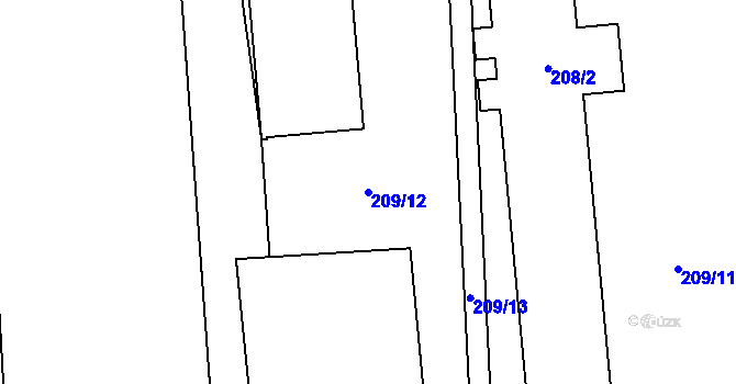 Parcela st. 209/12 v KÚ Suchdol nad Lužnicí, Katastrální mapa