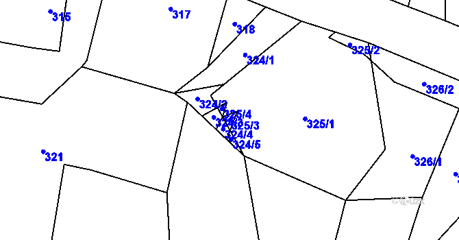 Parcela st. 325/3 v KÚ Suchdol nad Lužnicí, Katastrální mapa