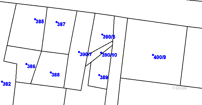 Parcela st. 390/10 v KÚ Suchdol nad Lužnicí, Katastrální mapa