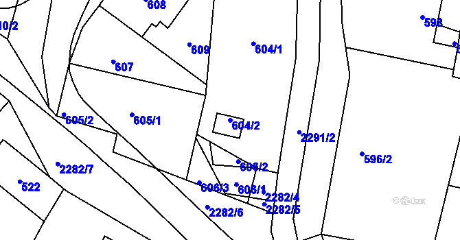 Parcela st. 604/2 v KÚ Suchdol nad Lužnicí, Katastrální mapa