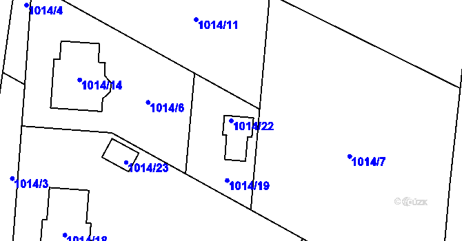 Parcela st. 1014/22 v KÚ Suchdol nad Lužnicí, Katastrální mapa