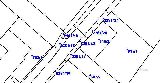 Parcela st. 2281/20 v KÚ Suchdol nad Lužnicí, Katastrální mapa