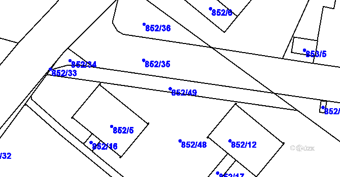 Parcela st. 852/49 v KÚ Suchdol nad Lužnicí, Katastrální mapa