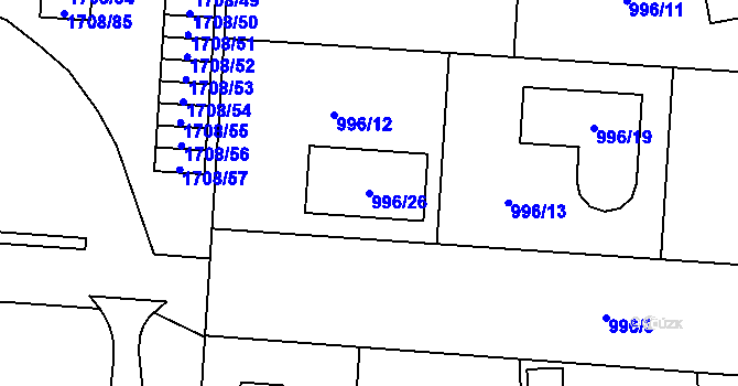Parcela st. 996/26 v KÚ Suchdol nad Lužnicí, Katastrální mapa