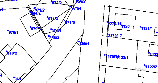 Parcela st. 855/4 v KÚ Suchdol nad Lužnicí, Katastrální mapa