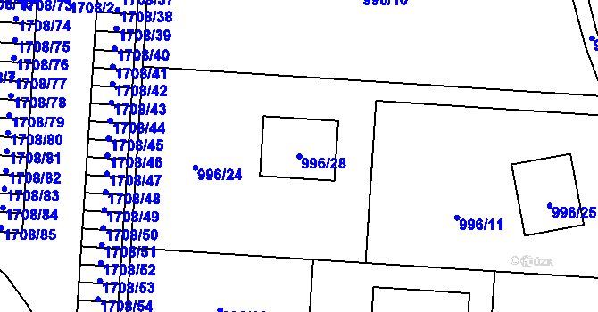 Parcela st. 996/28 v KÚ Suchdol nad Lužnicí, Katastrální mapa
