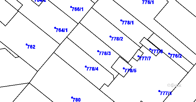 Parcela st. 778/3 v KÚ Suchdol nad Lužnicí, Katastrální mapa