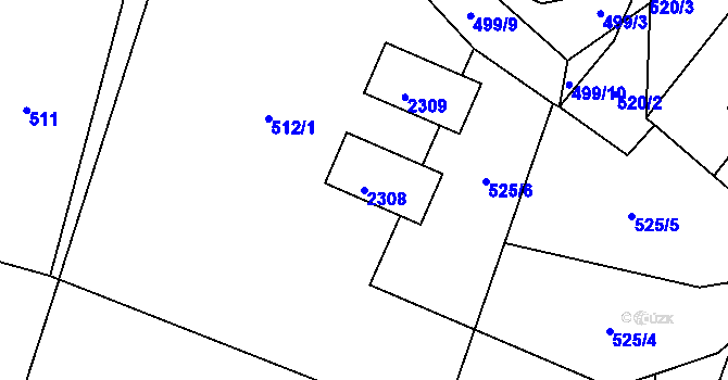 Parcela st. 2308 v KÚ Suchdol nad Lužnicí, Katastrální mapa