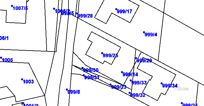 Parcela st. 999/25 v KÚ Suchdol nad Lužnicí, Katastrální mapa