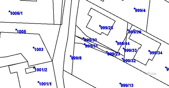 Parcela st. 999/31 v KÚ Suchdol nad Lužnicí, Katastrální mapa