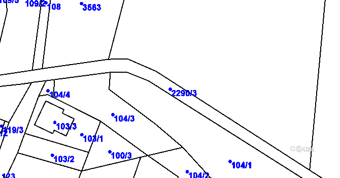 Parcela st. 2290/3 v KÚ Suchdol nad Lužnicí, Katastrální mapa