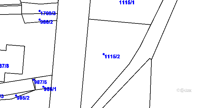 Parcela st. 1115/2 v KÚ Suchdol nad Lužnicí, Katastrální mapa