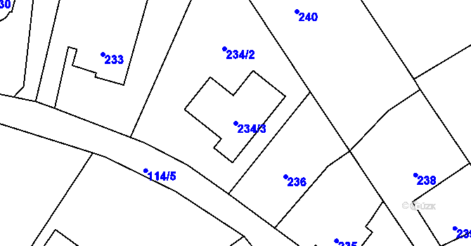 Parcela st. 234/3 v KÚ Suchdol nad Odrou, Katastrální mapa