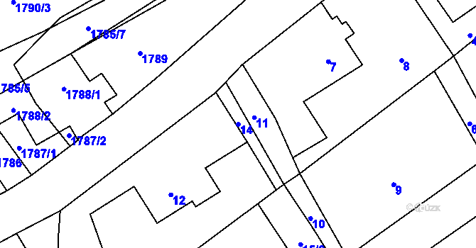 Parcela st. 14 v KÚ Suchdol nad Odrou, Katastrální mapa