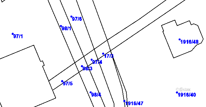 Parcela st. 17/3 v KÚ Suchdol nad Odrou, Katastrální mapa