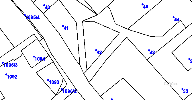 Parcela st. 42 v KÚ Suchdol nad Odrou, Katastrální mapa