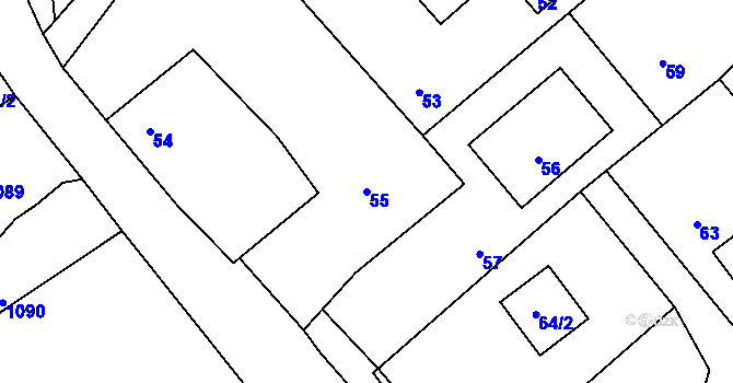 Parcela st. 55 v KÚ Suchdol nad Odrou, Katastrální mapa