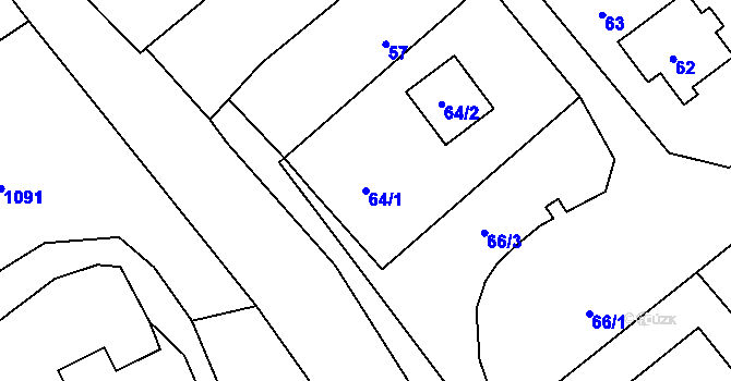 Parcela st. 64/1 v KÚ Suchdol nad Odrou, Katastrální mapa