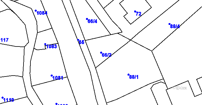Parcela st. 66/2 v KÚ Suchdol nad Odrou, Katastrální mapa