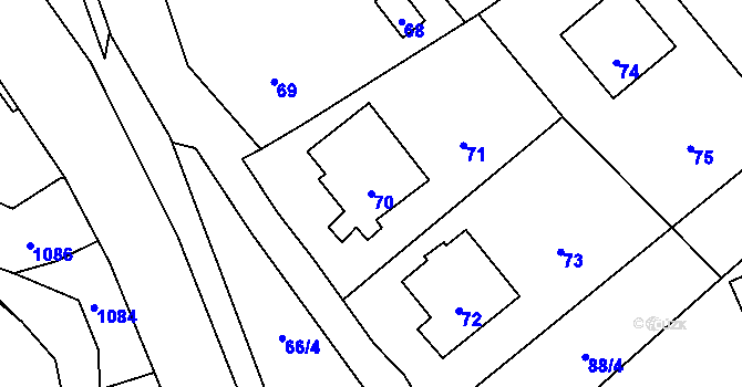 Parcela st. 70 v KÚ Suchdol nad Odrou, Katastrální mapa