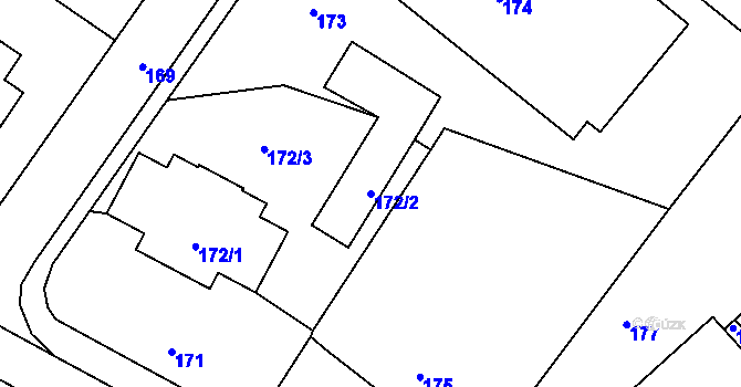 Parcela st. 172/2 v KÚ Suchdol nad Odrou, Katastrální mapa