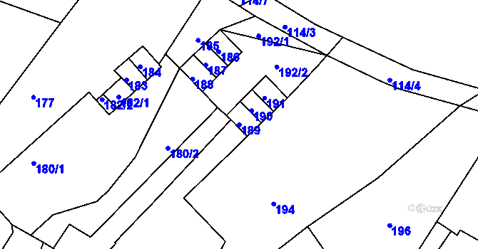 Parcela st. 189 v KÚ Suchdol nad Odrou, Katastrální mapa