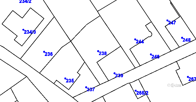 Parcela st. 238 v KÚ Suchdol nad Odrou, Katastrální mapa