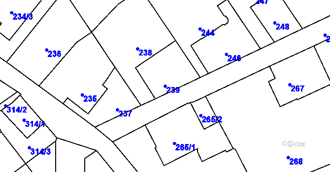 Parcela st. 239 v KÚ Suchdol nad Odrou, Katastrální mapa