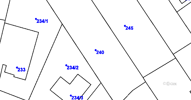 Parcela st. 240 v KÚ Suchdol nad Odrou, Katastrální mapa