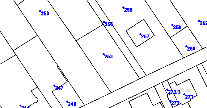 Parcela st. 253 v KÚ Suchdol nad Odrou, Katastrální mapa