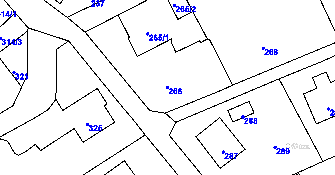 Parcela st. 266 v KÚ Suchdol nad Odrou, Katastrální mapa