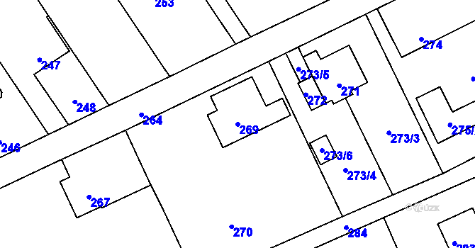 Parcela st. 269 v KÚ Suchdol nad Odrou, Katastrální mapa