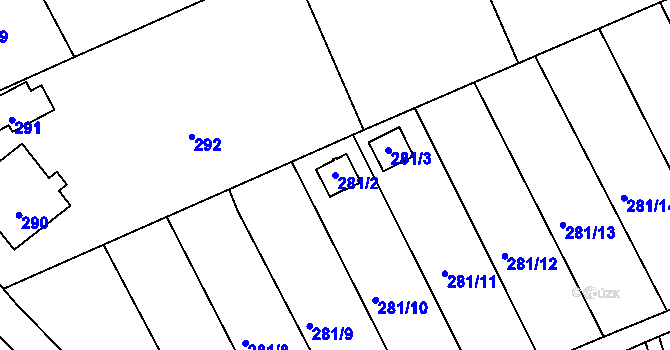Parcela st. 281/2 v KÚ Suchdol nad Odrou, Katastrální mapa