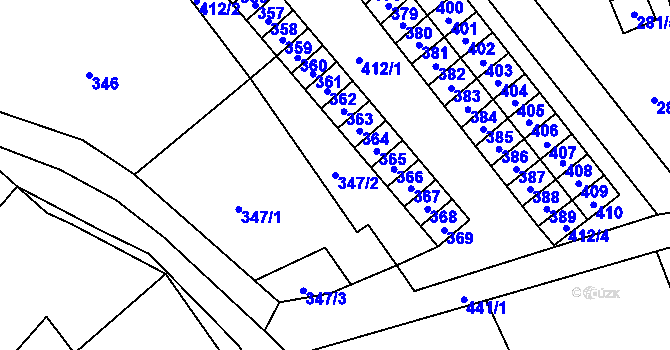 Parcela st. 347/2 v KÚ Suchdol nad Odrou, Katastrální mapa