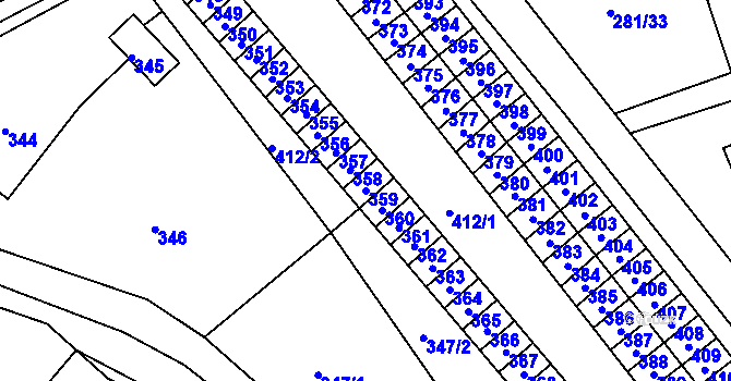 Parcela st. 359 v KÚ Suchdol nad Odrou, Katastrální mapa