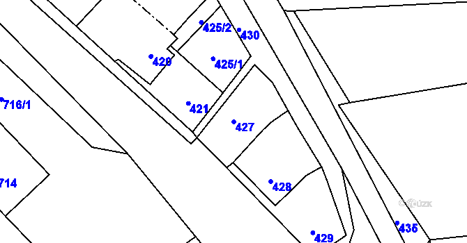 Parcela st. 427 v KÚ Suchdol nad Odrou, Katastrální mapa