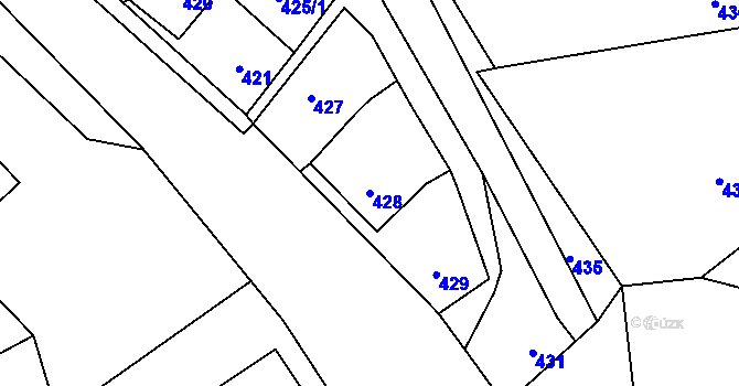 Parcela st. 428 v KÚ Suchdol nad Odrou, Katastrální mapa