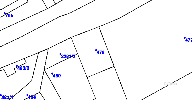 Parcela st. 478 v KÚ Suchdol nad Odrou, Katastrální mapa
