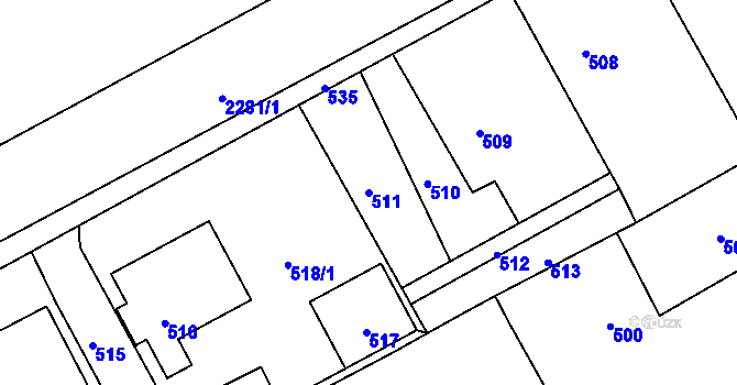 Parcela st. 511 v KÚ Suchdol nad Odrou, Katastrální mapa