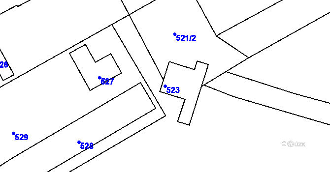 Parcela st. 523 v KÚ Suchdol nad Odrou, Katastrální mapa
