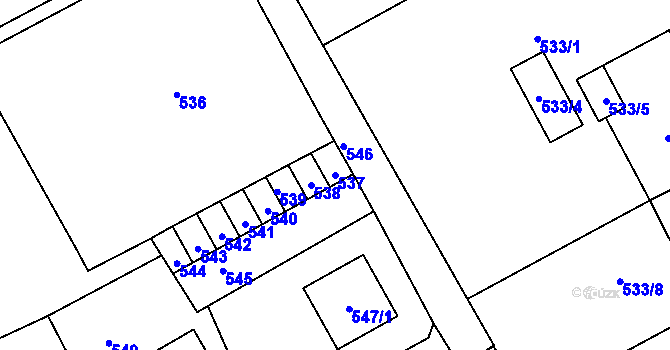 Parcela st. 537 v KÚ Suchdol nad Odrou, Katastrální mapa