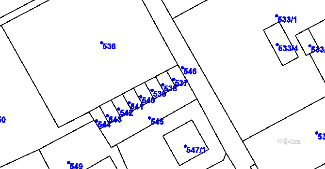 Parcela st. 538 v KÚ Suchdol nad Odrou, Katastrální mapa