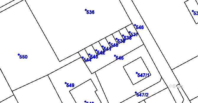 Parcela st. 542 v KÚ Suchdol nad Odrou, Katastrální mapa