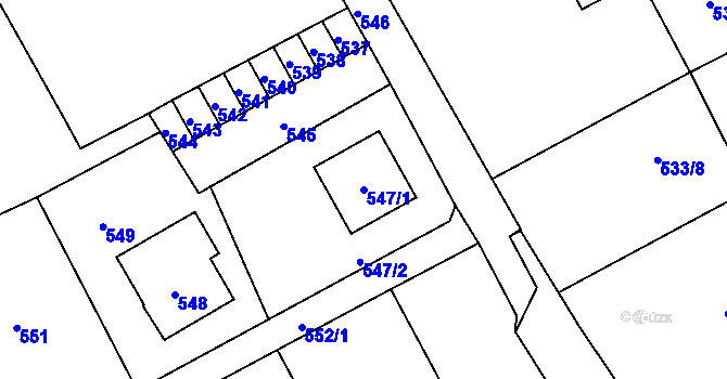 Parcela st. 547/1 v KÚ Suchdol nad Odrou, Katastrální mapa