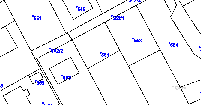 Parcela st. 561 v KÚ Suchdol nad Odrou, Katastrální mapa