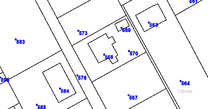 Parcela st. 568 v KÚ Suchdol nad Odrou, Katastrální mapa