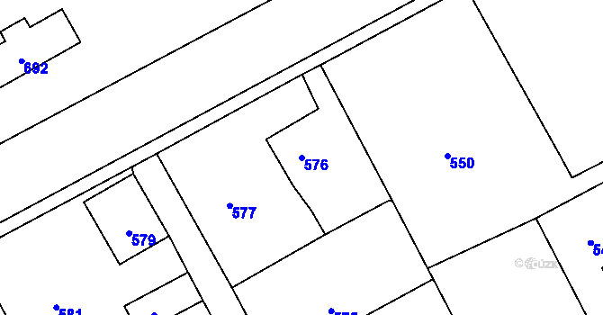 Parcela st. 576 v KÚ Suchdol nad Odrou, Katastrální mapa
